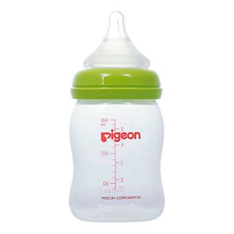 Biberón Boca Ancha Softouch PeristálticPlus 5oz Verde - Pigeon