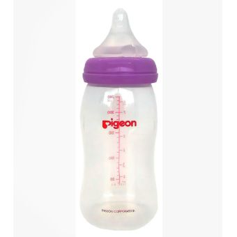 Biberón Boca Ancha Softouch PeristálticPlus 8z Morado - Pigeon