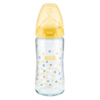 Biberón First Choice+ de Vidrio 240ml 0-6 Meses Niña Amarillo - NUK