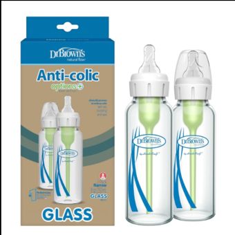 Set de Biberones Vidrio 8Oz x2uni