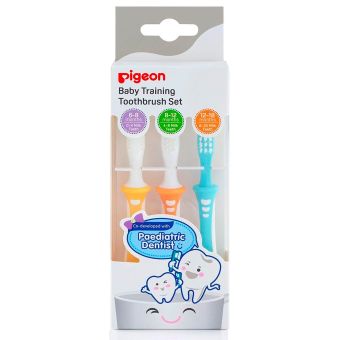 Juego de Cepillo Dental para bebe Paso 1,2,3 Pigeon