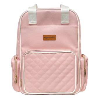 Mochila Pañalera Rosada 2 en 1 convertible a Cambiador Portátil Maternelle