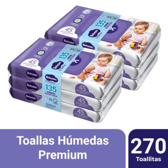 Pack 02 Tripack de Toallitas Húmedas Babysec Premium Aloe Vera