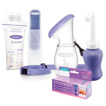 Pack Post Parto: Recolector de Leche + Bolsas + Lanolina + Pads + Botella de Lavado