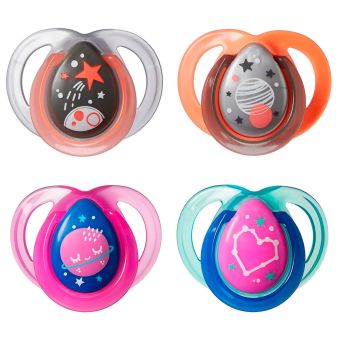 Pack x2 Chupones Night Time 0-6 Meses Orthodontic (Varios Modelos) - Tommee Tippee