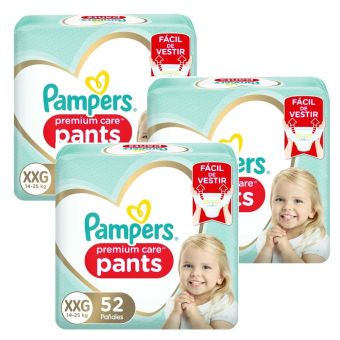 Packs Pañales Desechables PAMPERS Premium Care Pants Talla XXG Paquete 156un