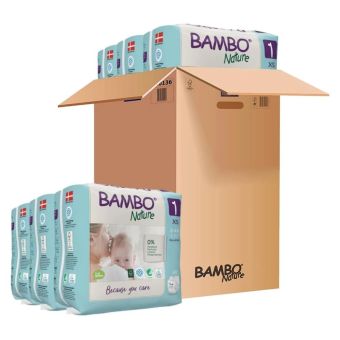 Pañal Bambo Nature Talla 1 (Rn) - 6 Paquetes De 22 Unid