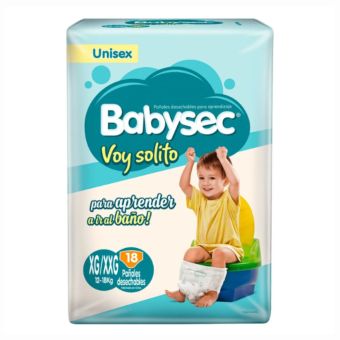 Pañal para Bebé Babysec Voy Solito Talla XG/XXG Paquete 18un
