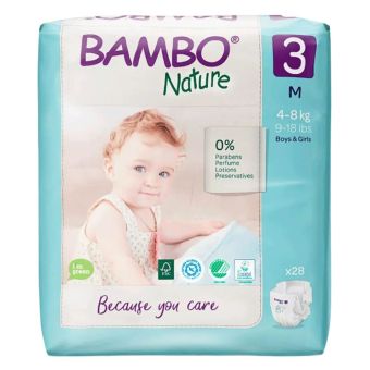 Pañales Bambo Nature Talla M 28 unid