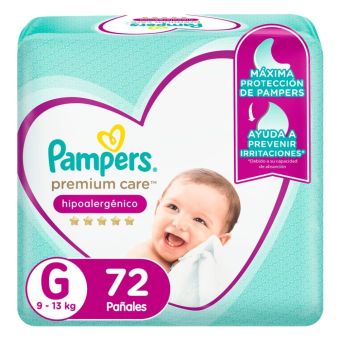 Pañales para Bebé Pampers Premium Care Talla G 72un