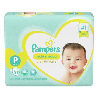 Pañales para Bebé Pampers Premium Care Talla P 36un