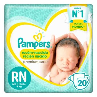 Pañales para Bebé Pampers Recién Nacido Talla RN 20un