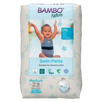Pañales para Bebés Bambo Nature Swim Pants Talla M 12un