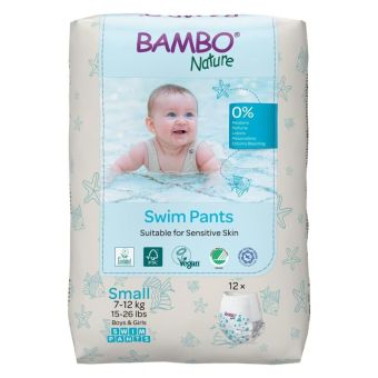 Pañales para Bebés Bambo Nature Swim Pants Talla S 12un