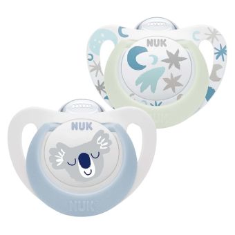 Set x2 Chupón Star Día & Noche Niño Talla #1 0-6 Meses - NUK