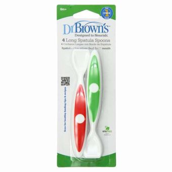 Set x4 Cucharas Largas con Borde de Espátula para 6M+ - Dr. Brown's