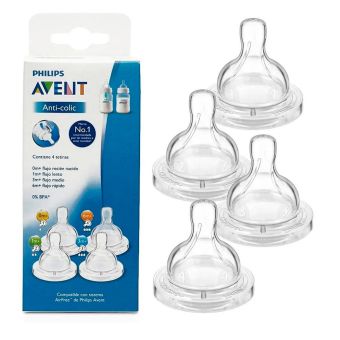 Set X4 Tetinas Anticólicos Flujos SCD637/45 - Philips Avent