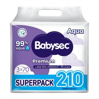 Toallitas Húmedas BABYSEC Premium Paquete 210un