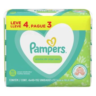 Toallitas Húmedas Pampers Aloe Vera 192un