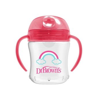 Vaso de Transición Antiderrame con Boquilla Suave 6oz/180ml Rosa - Dr. Brown's